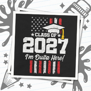 Senior Graduation American Flag Class of 2027 Napkin