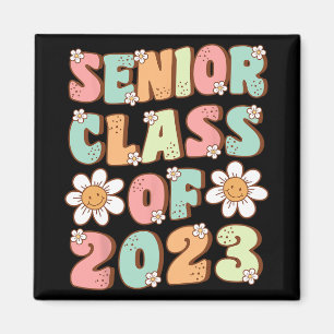 Senior Graduation Cute Groovy Senior Cl Of 2023 Magnet