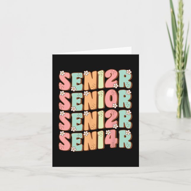 Senior Graduation Cute Groovy Senior Cl Of 2024  Card (Front)