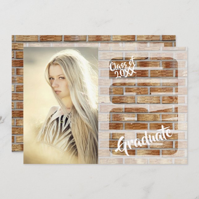 Senior 🎓 Graduation DIY Photo and Text Invitation (Front/Back)