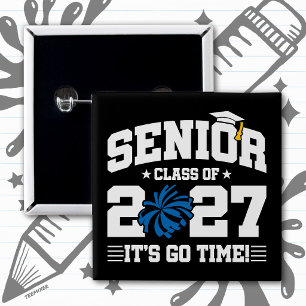 Senior Graduation Quote Cheerleader Class of 2027 15 Cm Square Badge