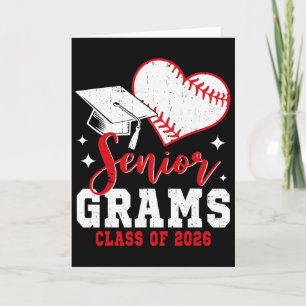 Senior Grams Cl Of 2026 Baseball Graduation Card