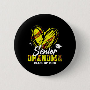 Senior Grandma Cl Of 2026 Softball Graduation Hear 6 Cm Round Badge