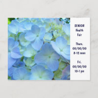 SENIOR Health Fair Invitation Cards custom Blue
