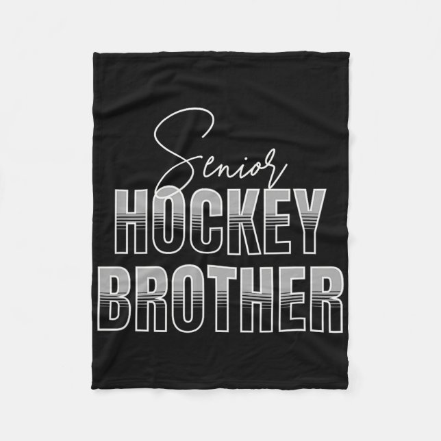 Senior Hockey Brother  Fleece Blanket (Front)