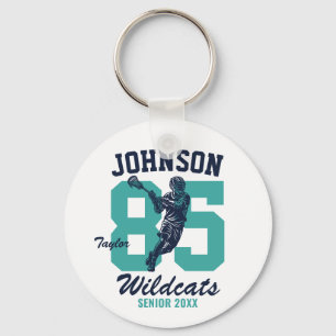 Senior Lacrosse Player College School Sports Team Key Ring