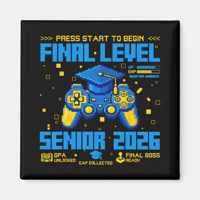 Senior Level 2026 Graduation Final Level Video Gam Magnet (Front)