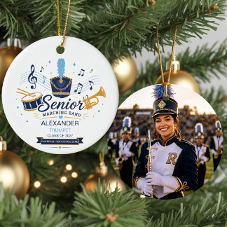 Senior Marching Band Personalised Photo Graduation Ceramic Tree Decoration