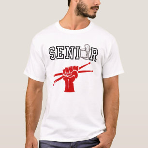 Senior Marching Band with Red Drum Sticks T-Shirt