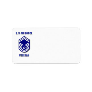 Senior Master Sergeant USAF Return Address Label