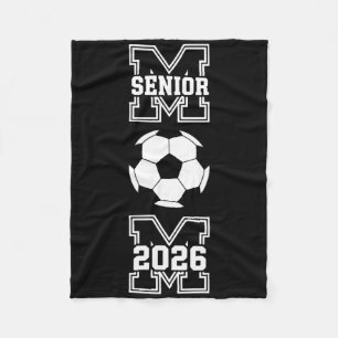 Senior Mom 2026 Soccer Cl Of 2026 Funny Graduation Fleece Blanket