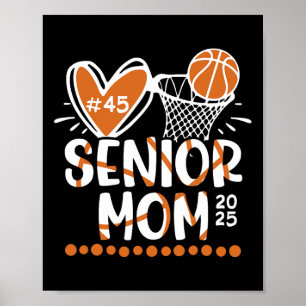 Senior Mom Cl Of 2025 Custom Sketll Player Number  Poster
