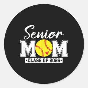 Senior Mom Cl Of 2026 Softll Mom Graduation Classic Round Sticker