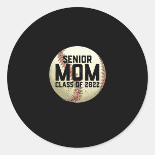Senior Mom Class of 2022 Baseball Mom Classic Round Sticker