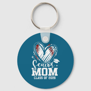 Senior mom class of 2026 baseball graduation heart key ring