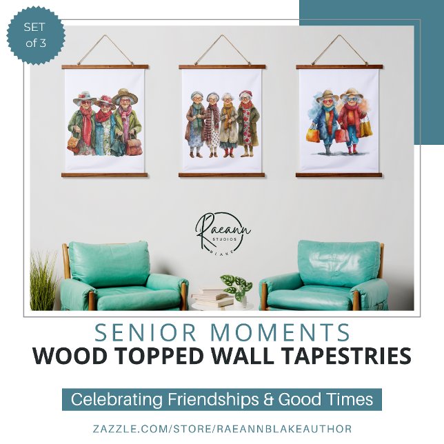 Senior Moments Wood Topped Wall Tapestry (Creator Uploaded)
