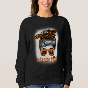 Senior Mum 2022 Basketball Senior Leopard Messy Bu Sweatshirt