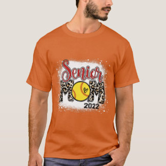 Senior Mum 2022 Bleached Softball Mama Mum Mothers T-Shirt