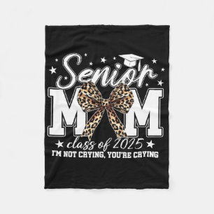Senior Mum 2025 Graduation Cl Of 2025 Coquette Bow Fleece Blanket