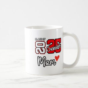 Senior Mum Cl Of 2025 Proud Mum Of Graduate Heart Coffee Mug