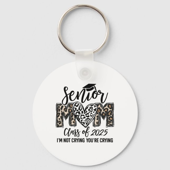 Senior Mum Cl Of 2025 Senior Mama 2025 Leopard Gra Key Ring (Front)