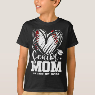 Senior Mum Cl Of 2026 Baseball Graduation Heart T-Shirt