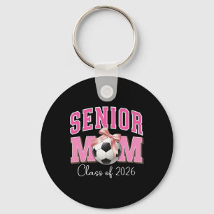 Senior Mum Cl Of 2026 Soccer Pink Bow Design  Key Ring