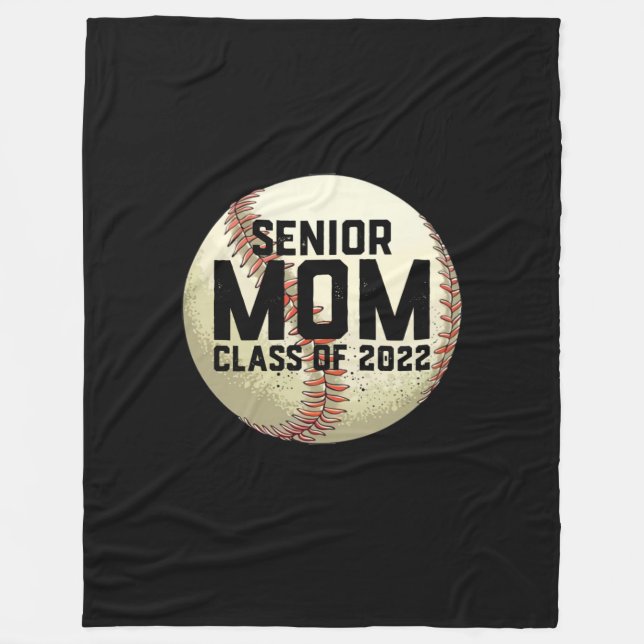 Senior Mum Class of 2022 Baseball Mum Fleece Blanket (Front)