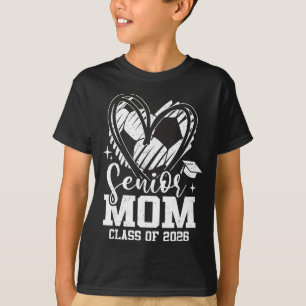 Senior mum class of 2026 soccer graduation heart  T-Shirt