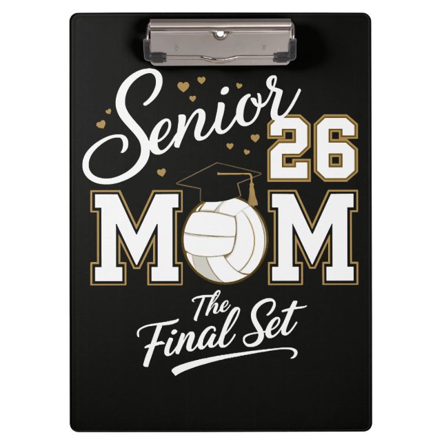 Senior Mum Class of 2026 Volleyball Clipboard (Front)