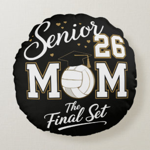 Senior Mum Class of 2026 Volleyball Round Cushion