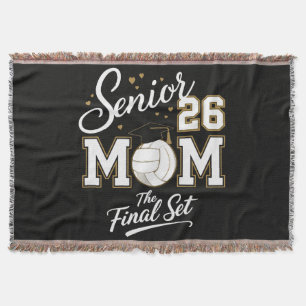 Senior Mum Class of 2026 Volleyball Throw Blanket