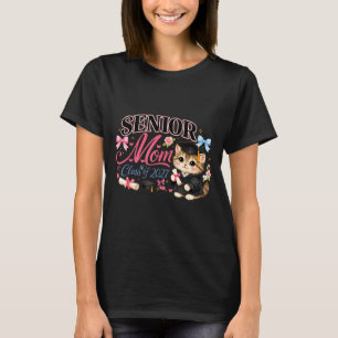 Senior mum class of 2027 cute cat graduation pink T-Shirt
