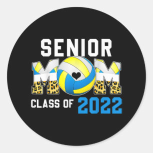 Senior Mum Class Of  Volleyball Mama Graduation Le Classic Round Sticker
