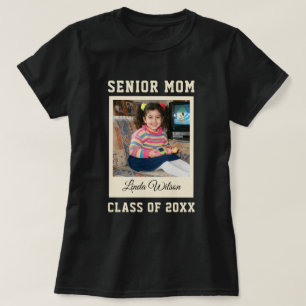 Senior Mum Custom Photo Script Name Graduation T-Shirt