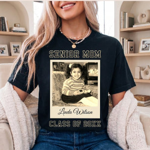 Senior Mum Custom Photo Script Name Graduation T-Shirt