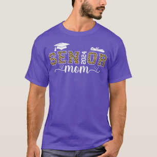 Senior Mum Graduation 2024 Leopard Proud Mum Grad T-Shirt