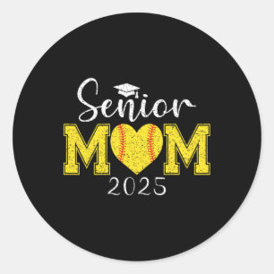 Senior Mum Softll 2025 Cl Of 2025 Graduation  Classic Round Sticker