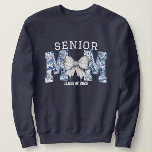 Senior Mum Volleyball bow floral Sweatshirt