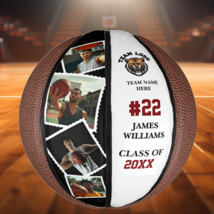 Senior Night Commemorative Custom Photo & Name Mini Basketball