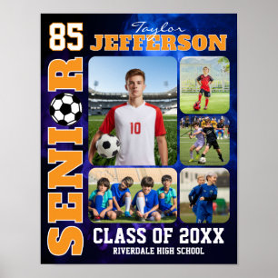 Senior Night Soccer Player Sports Photo Collage Poster