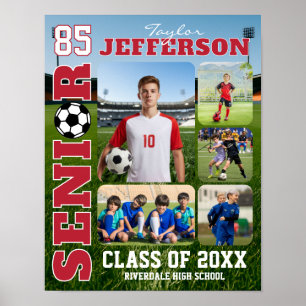 Senior Night Soccer Team Sports Photo Collage Poster