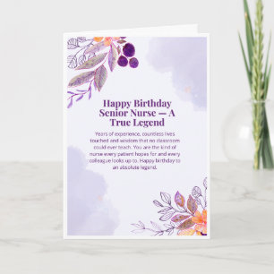 Senior Nurse Birthday Card — Happy Birthday Nurse