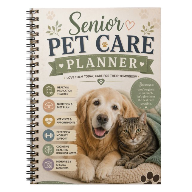 Senior Pet Care Planner Notebook (Front)