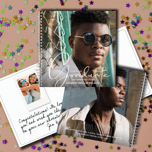 Senior Photo Graduation Party Guest Book (Graduation party guest book with photo on front and back and room inside for messages and photos)