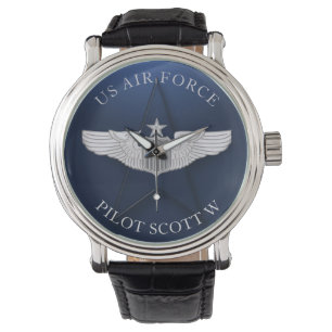 Senior Pilot Wings Personalized Gift Watch