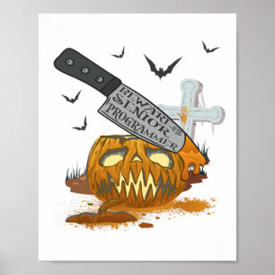Senior Programmer Funny Halloween Party Poster