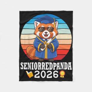 Senior Red Panda 2026 Cl Of Graduation Day With Di Fleece Blanket