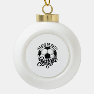 Senior Soccer Class of 2023 Vintage Graduation Shi Ceramic Ball Christmas Ornament