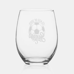 Senior Soccer Class of 2023 Vintage Graduation Shi Stemless Wine Glass